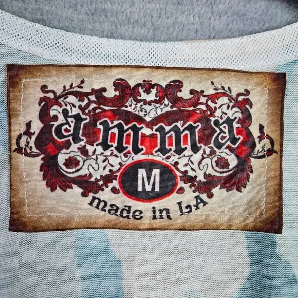 Amma Design Women's Colorful Abstract Mini Blue Dress Made in the USA Sz M - Picture 2 of 8